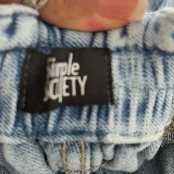 SIMPLE SOCIETY CARGO STRAIGHT SUPER HIGH RISE 5/27 BLUE ELASTIC WAISTBAND - Picture 14 of 15